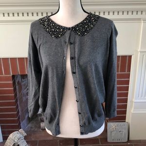 Gray embellished sweater